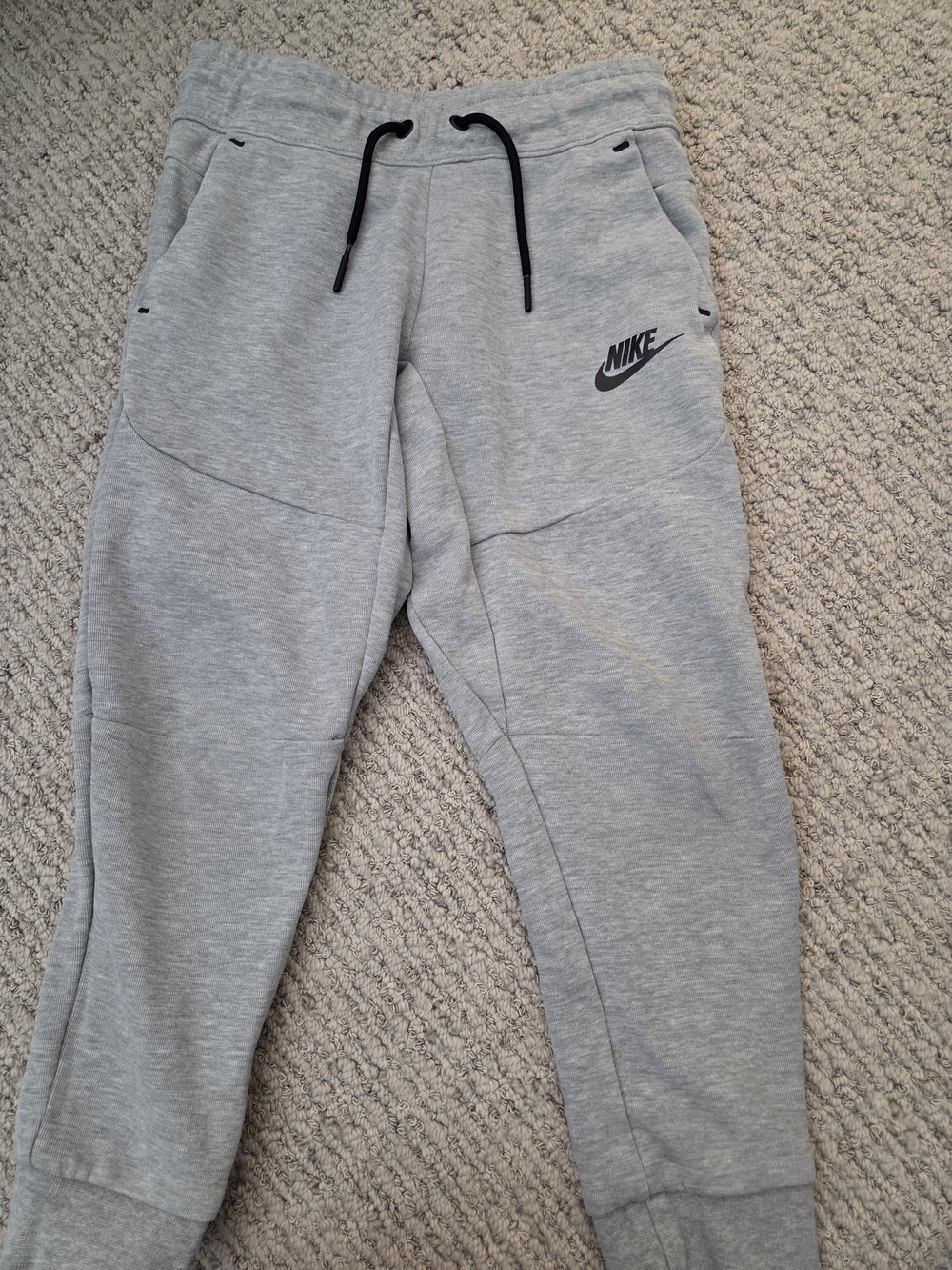Nike Kids Light Grey Joggers with Black Drawstring Size XS